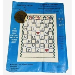 NOS Vintage 1980s Olde Towne Crafters Touch Counted Cross Stitch Kit Personalize
